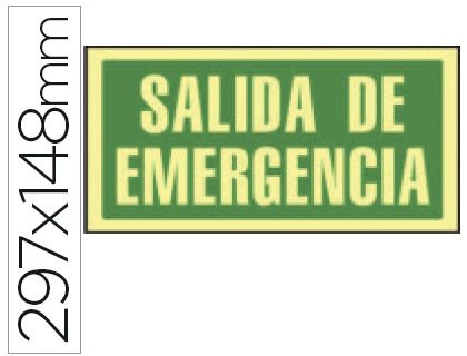 Pictograma señal SALIDA EMERGENCIA PVC fotoluminiscente 22,4x22,4cm.